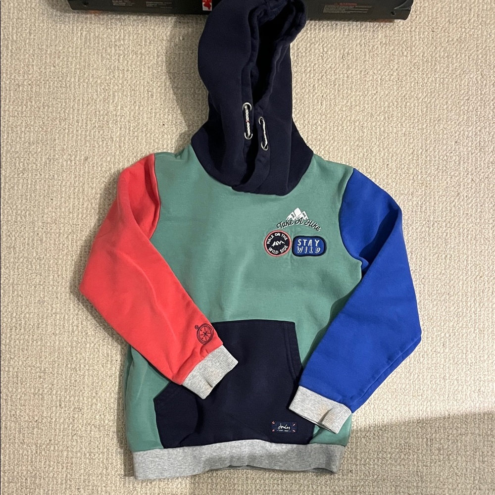 Joules Multicolor Kids Hoodie - Red, Blue, Green